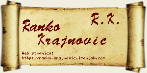 Ranko Krajnović vizit kartica